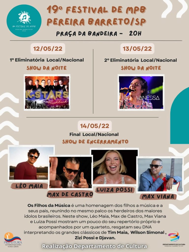 cartaz festival mpb pereira barreto ilha solteira news