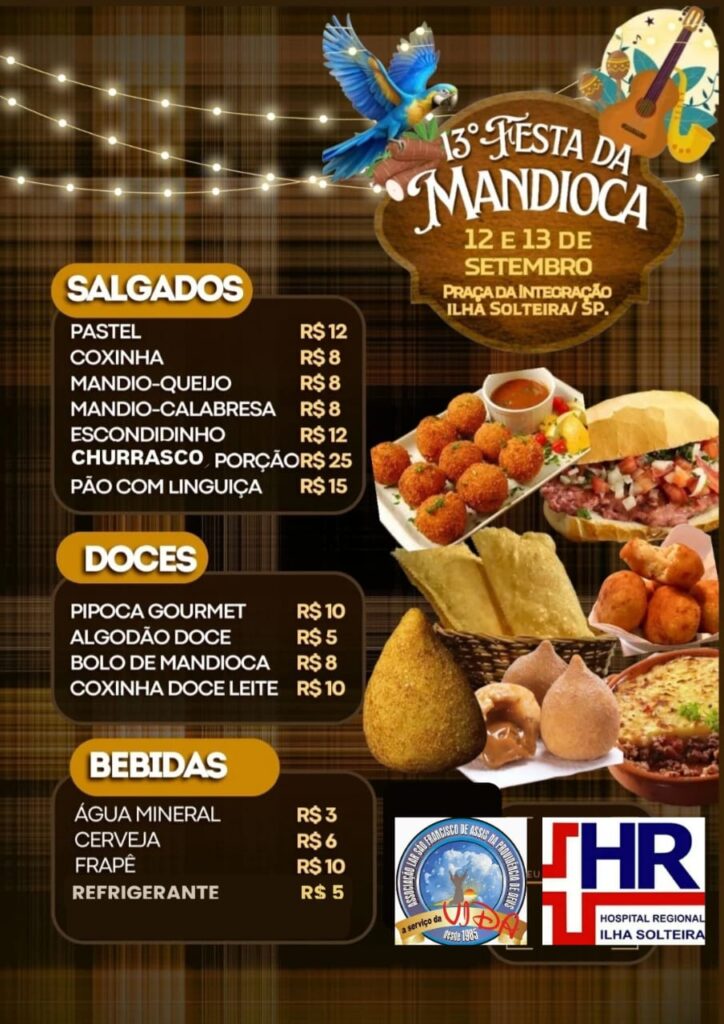 ilha news cardapio festa da mandioca hospital regional de ilha solteira