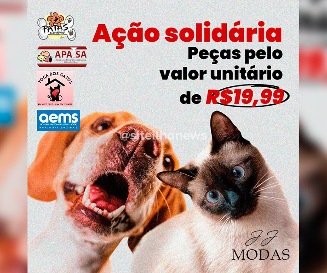 ação solidária jj modas em prol dos abrigos de animais