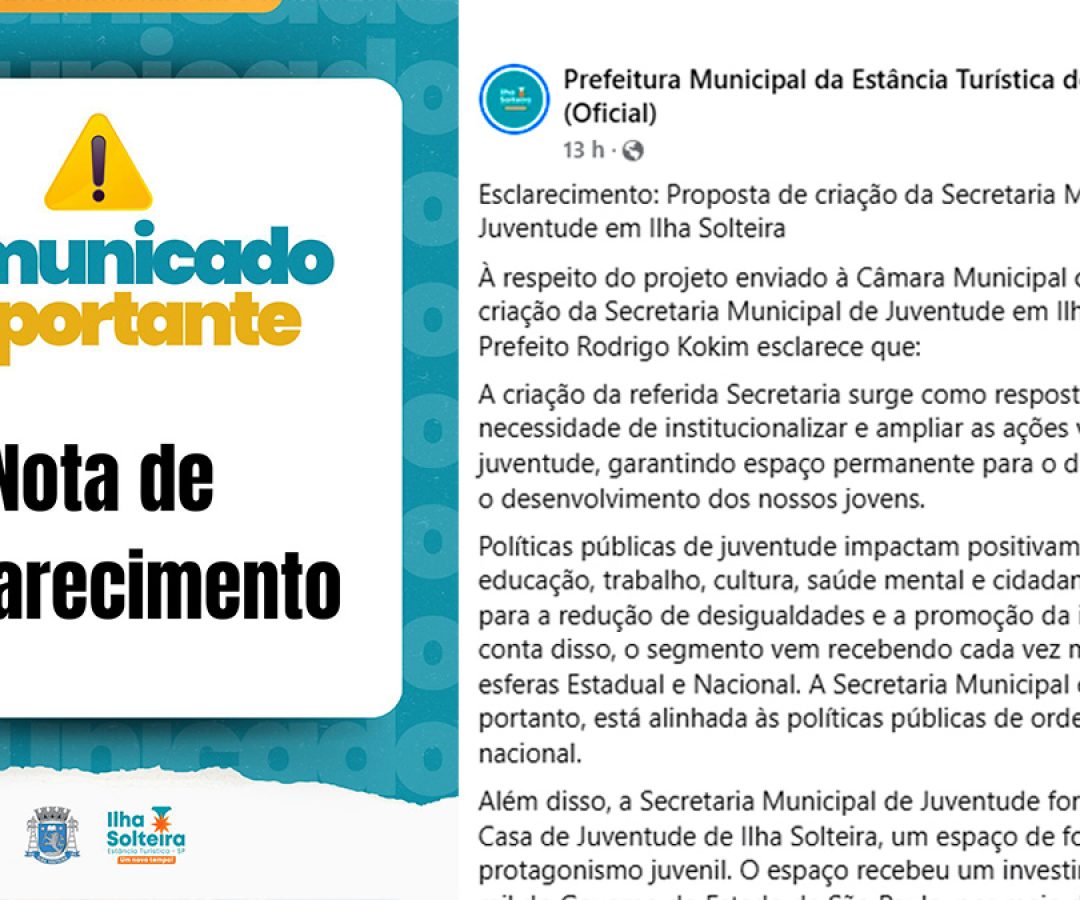 ilha-news-nota-criacao-secretaria-juventudade-prefeitura-de-ilha-solteira