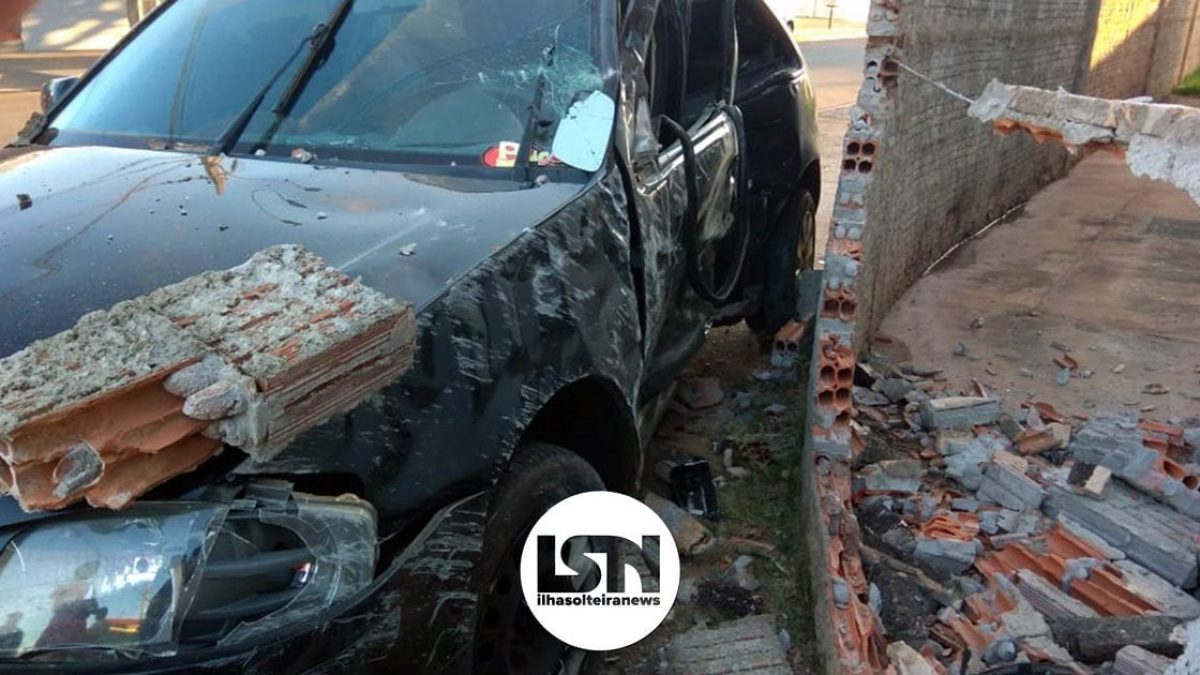 ilha-solteira-news-acidente-carro-muro-bairro-nova-ilha
