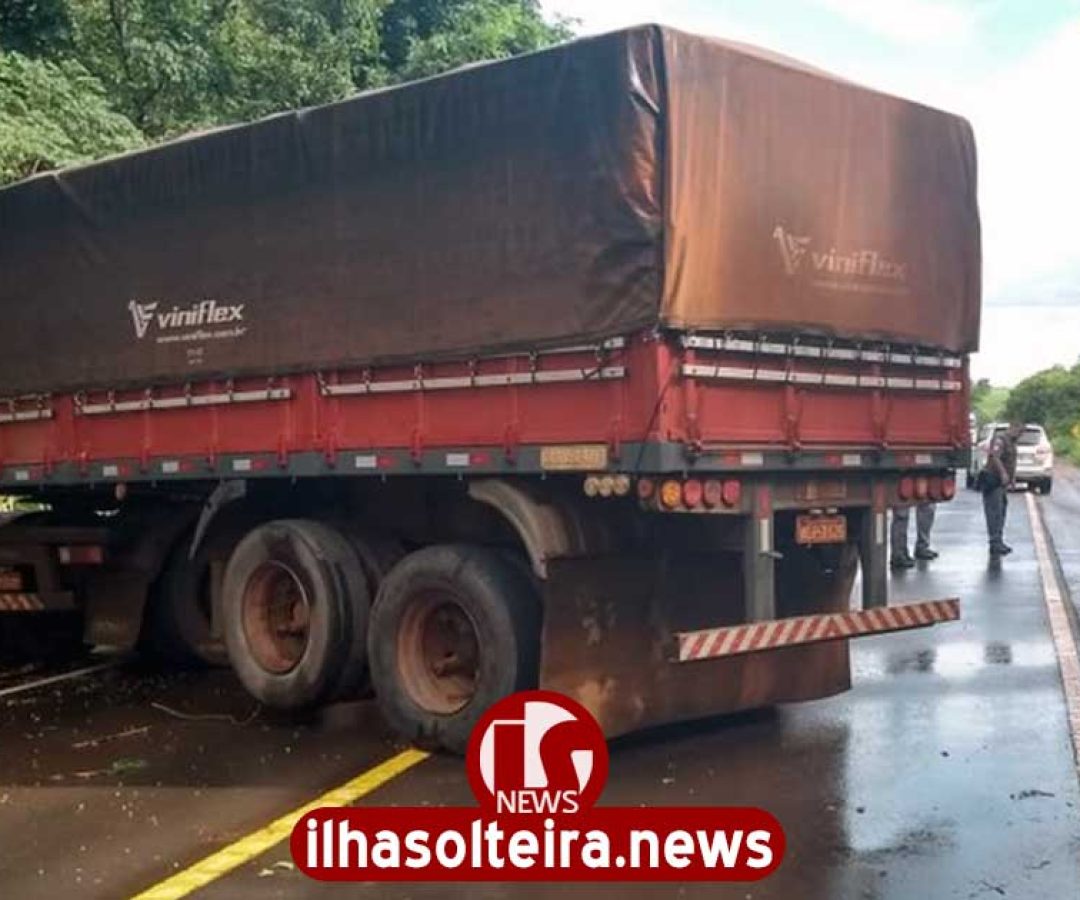 ilha-solteira-news-acidente-rodovia-dos-barrageiros-caminhao-bate-barranco