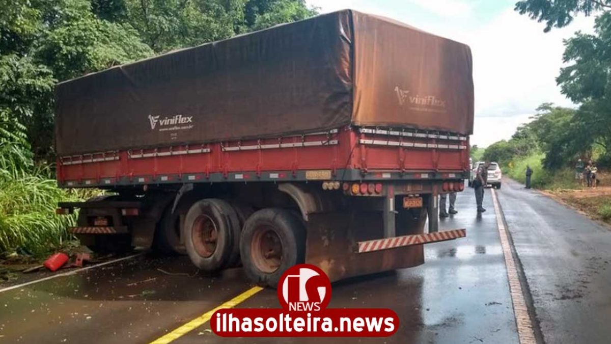 ilha-solteira-news-acidente-rodovia-dos-barrageiros-caminhao-bate-barranco