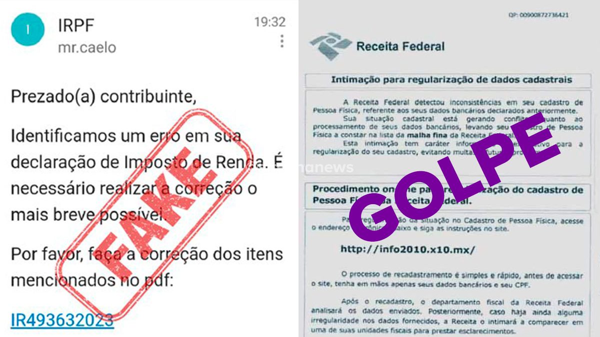receita federal alerta sobre golpe envolvendo declaração de imposto de renda